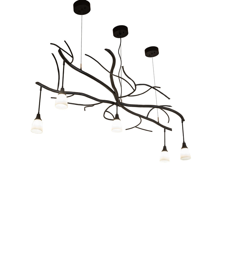 Meyda Tiffany 283306 Five Light Chandelier, Black Satin Wrought Iron