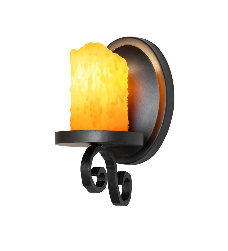 Meyda Tiffany 283541 One Light Wall Sconce, Wrought Iron