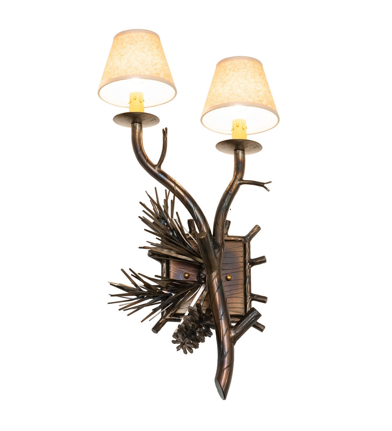 Meyda Tiffany 283594 Two Light Wall Sconce, Light Burnished Antique Copper