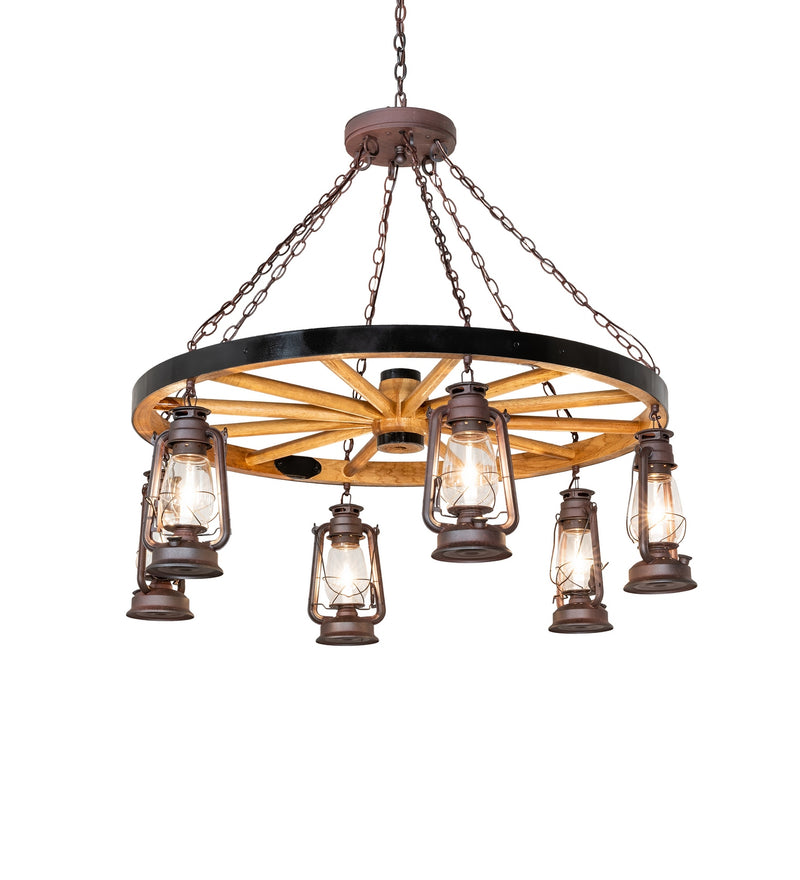 Meyda Tiffany 283643 Six Light Chandelier, Uncle Julio Distressed Wrought Iron