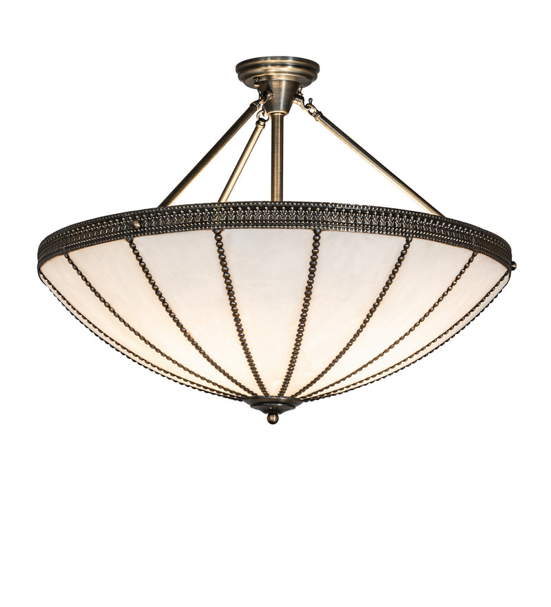 Meyda Tiffany 284691 Four Light Semi-Flushmount, Antique Brass