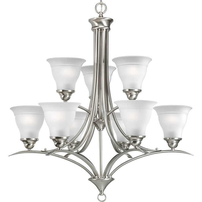 Progress Lighting P4329-09 Nine Light Chandelier, Brushed Nickel