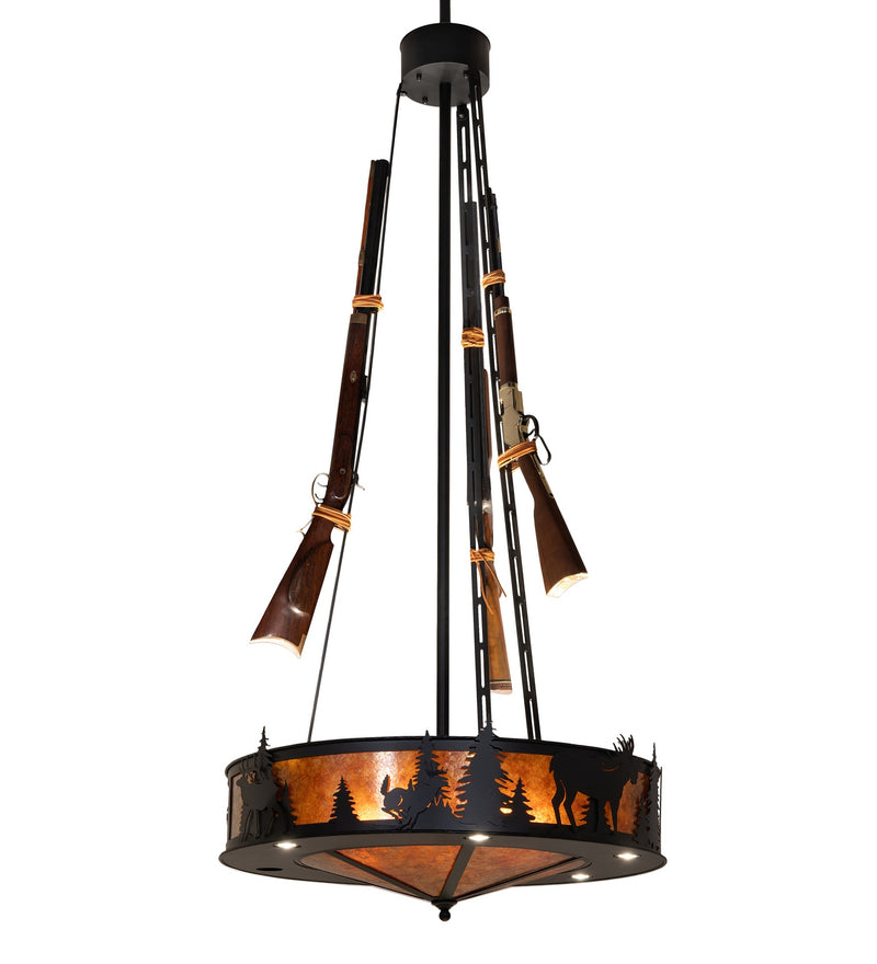 Meyda Tiffany 284951 12 Light Pendant, Black Satin Wrought Iron