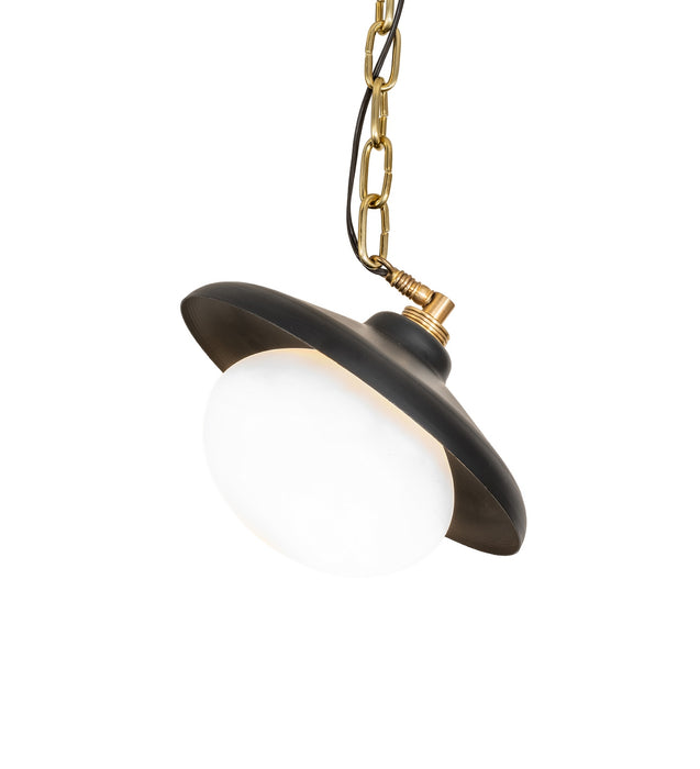 Meyda Tiffany 285028 One Light Pendant, Polished Brass & Matte Black