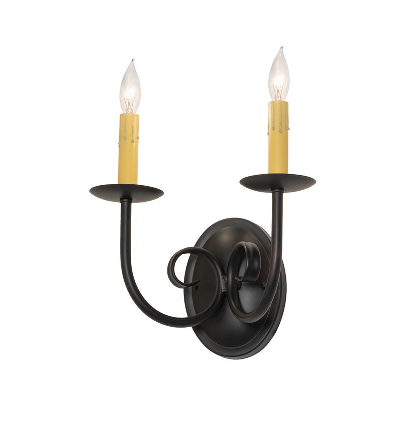 Meyda Tiffany 285264 Two Light Wall Sconce, Blackwash
