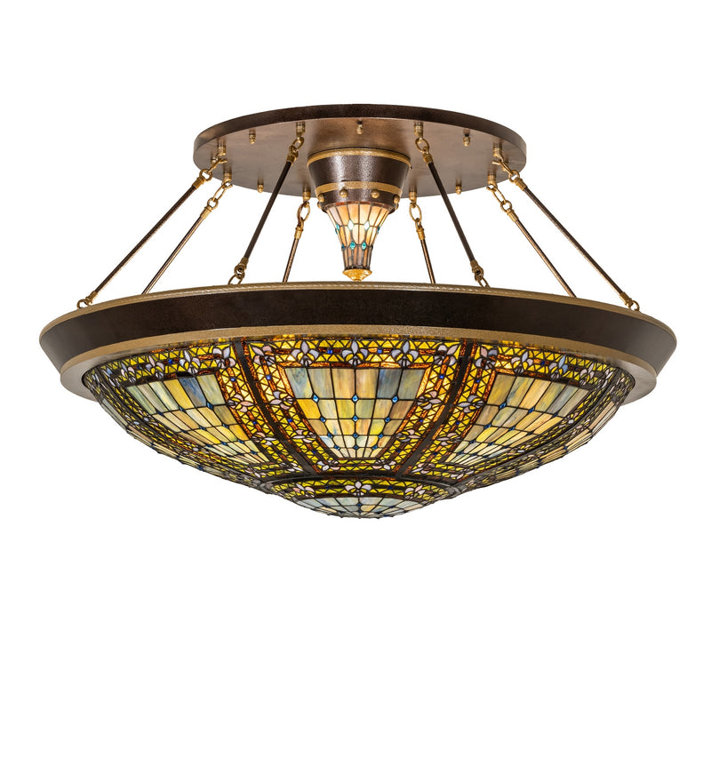 Meyda Tiffany 285573 Ten Light Semi-Flushmount, Copper Vein & Nu Gold