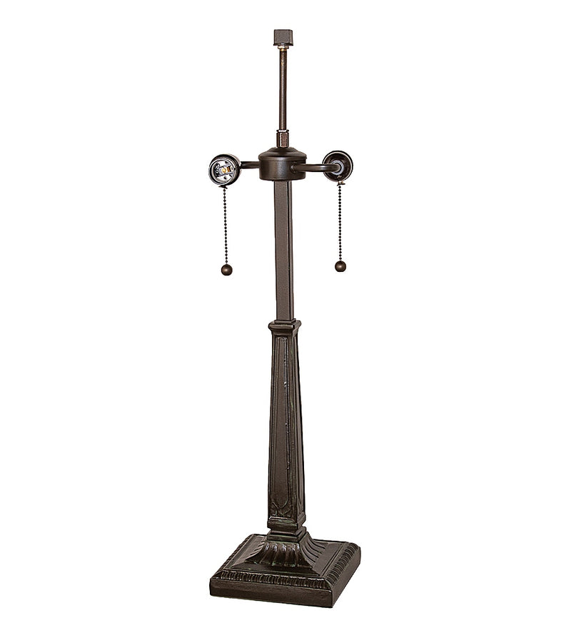 Meyda Tiffany 286286 Two Light Table Base, Verdigris Mahogany Bronze