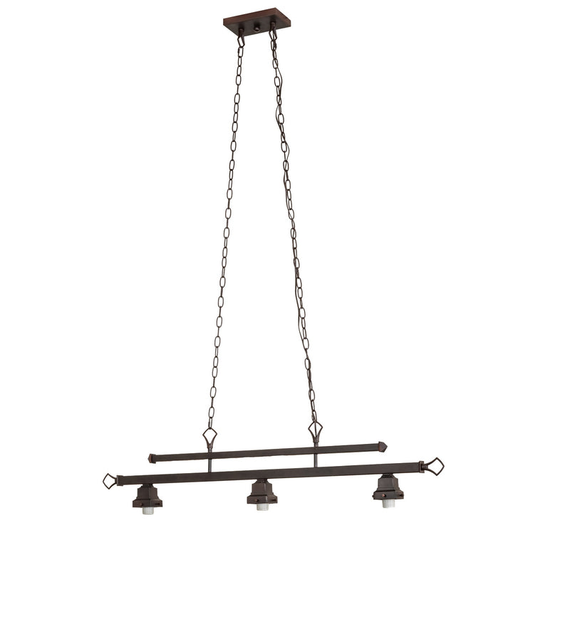 Meyda Tiffany 138793 Three Light Island Pendant Hardware, Mahogany Bronze