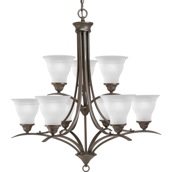 Progress Lighting P4329-20 Nine Light Chandelier, Antique Bronze