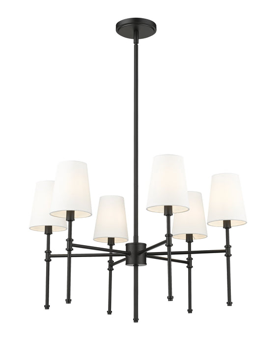 Millennium 16106-MB Six Light Chandelier, Matte Black