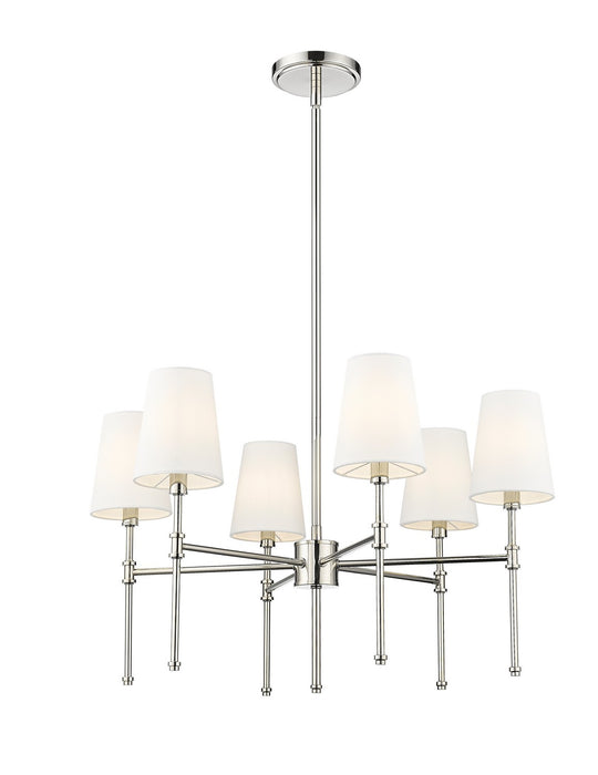 Millennium 16106-PN Six Light Chandelier, Polished Nickel