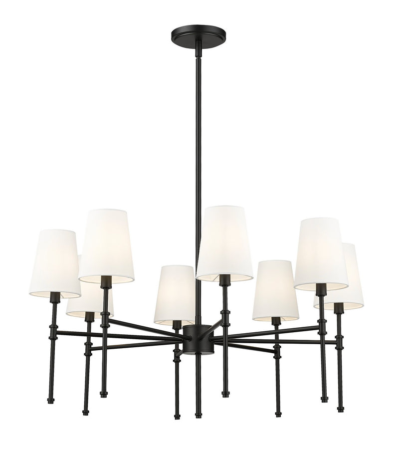 Millennium 16108-MB Eight Light Chandelier, Matte Black