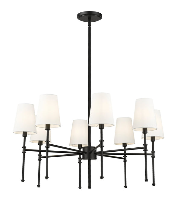 Millennium 16108-MB Eight Light Chandelier, Matte Black