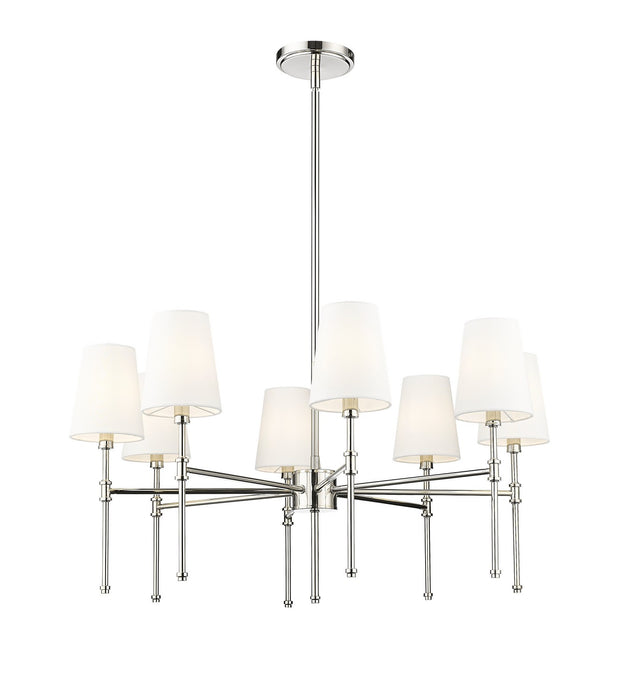 Millennium 16108-PN Eight Light Chandelier, Polished Nickel