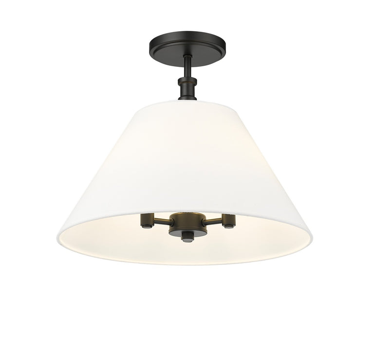 Millennium 16403-MB Three Light Semi-Flush Mount, Matte Black