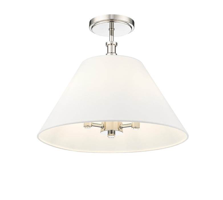 Millennium 16403-PN Three Light Semi-Flush Mount, Polished Nickel
