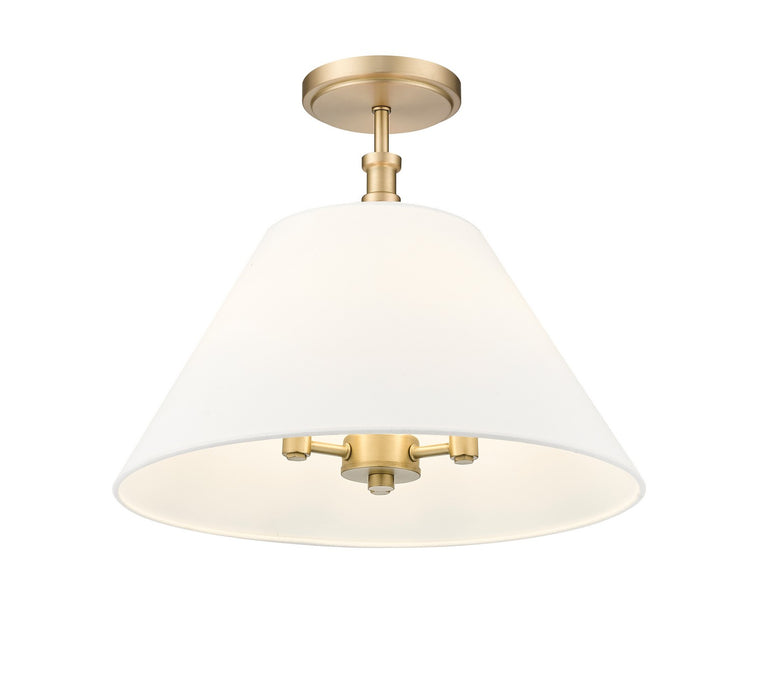 Millennium 16403-VB Three Light Semi-Flush Mount, Vintage Brass