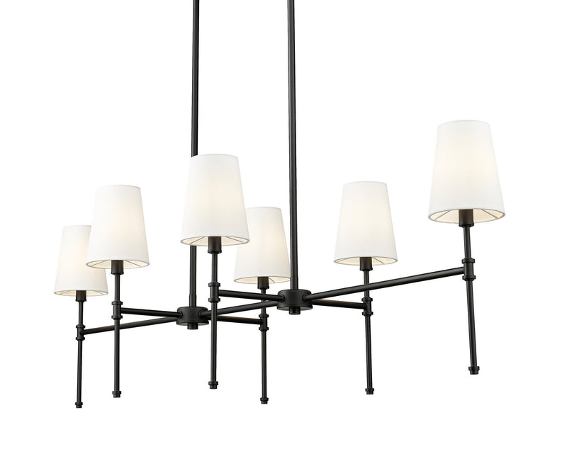 Millennium 16506-MB Six Light Chandelier, Matte Black