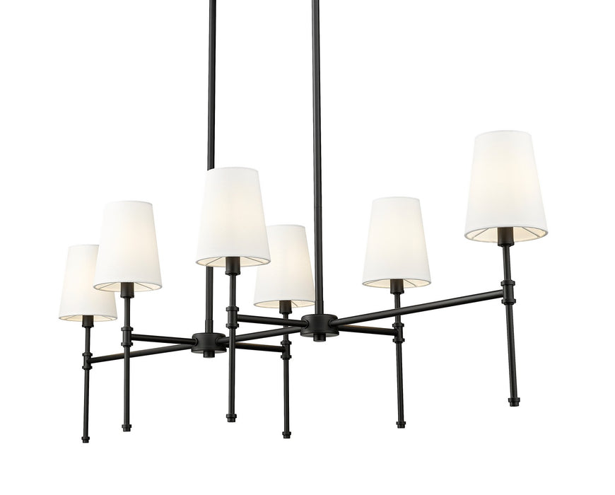 Millennium 16506-MB Six Light Chandelier, Matte Black