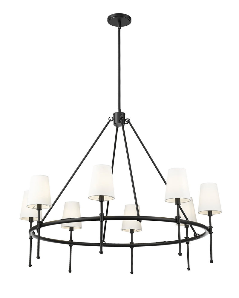 Millennium 16608-MB Eight Light Chandelier, Matte Black