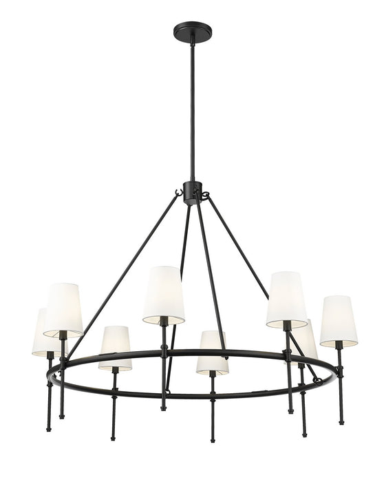 Millennium 16608-MB Eight Light Chandelier, Matte Black