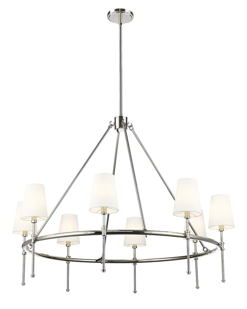 Millennium 16608-PN Eight Light Chandelier, Polished Nickel