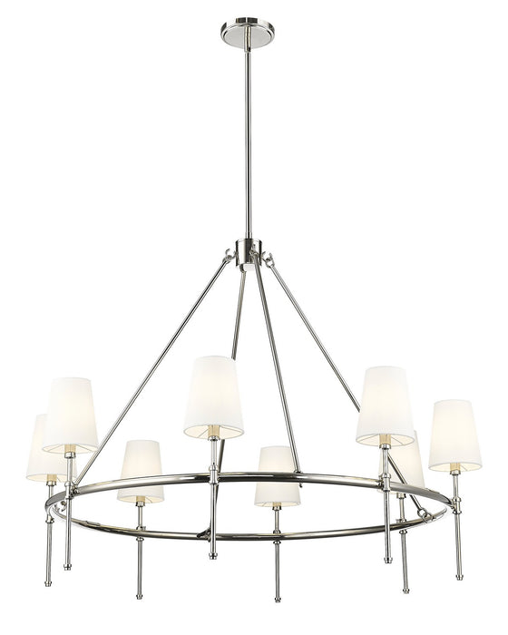 Millennium 16608-PN Eight Light Chandelier, Polished Nickel