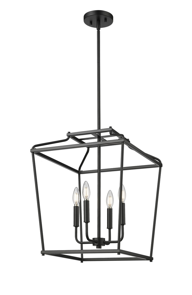Millennium 19004-MB Four Light Pendant, Matte Black