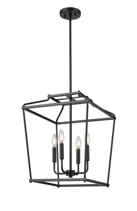 Millennium 19004-MB Four Light Pendant, Matte Black