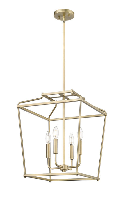 Millennium 19004-VB Four Light Pendant, Vintage Brass
