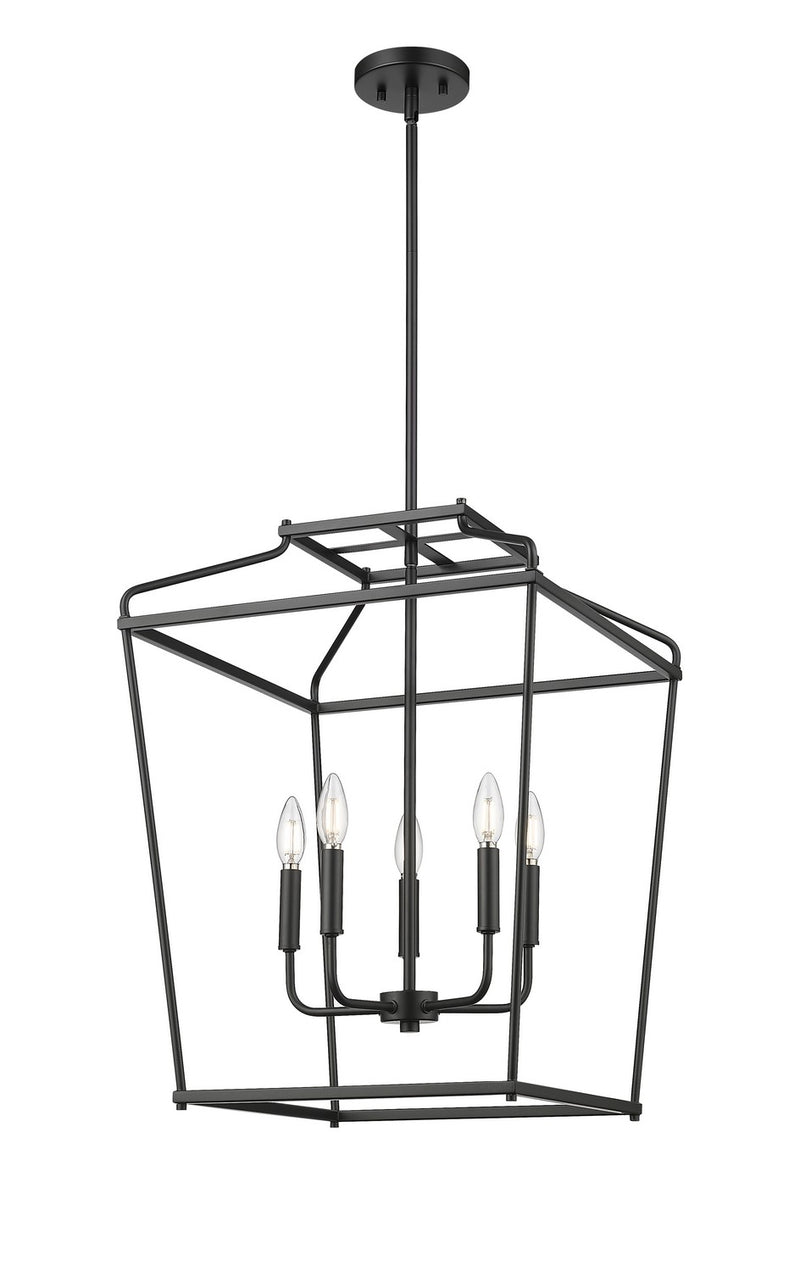 Millennium 19005-MB Five Light Pendant, Matte Black