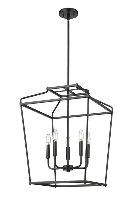 Millennium 19005-MB Five Light Pendant, Matte Black