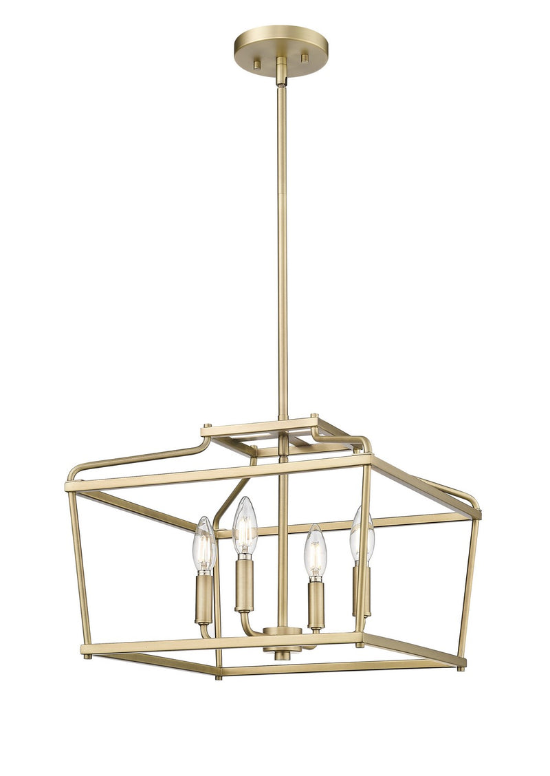 Millennium 19104-VB Four Light Pendant, Vintage Brass