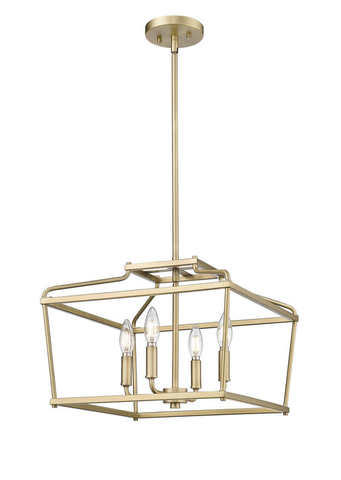 Millennium 19104-VB Four Light Pendant, Vintage Brass