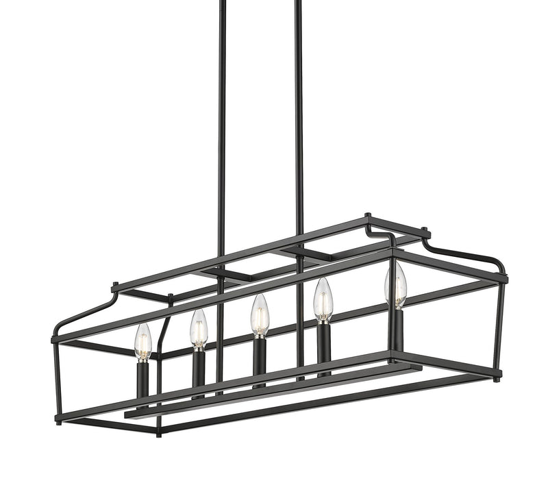 Millennium 19105-MB Five Light Chandelier, Matte Black