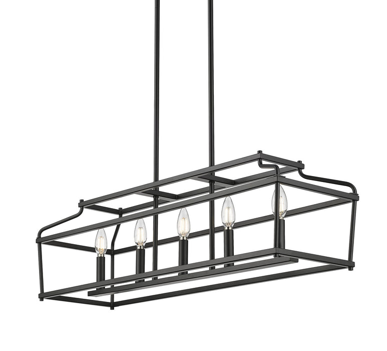 Millennium 19105-MB Five Light Chandelier, Matte Black