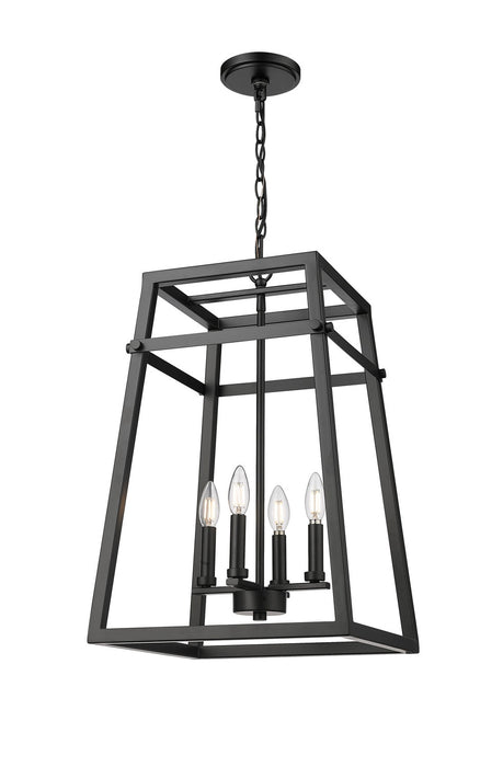 Millennium 19204-MB Four Light Pendant, Matte Black