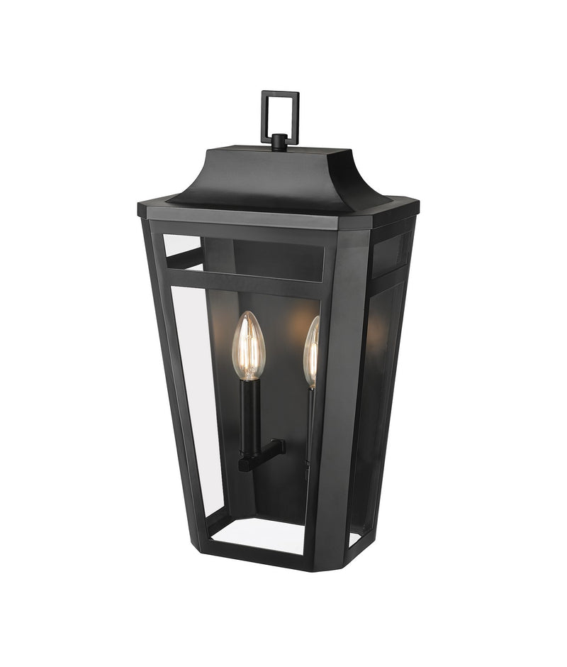 Millennium 193002-PBK Two Light Outdoor Wall Sconce, Powder Coated Black