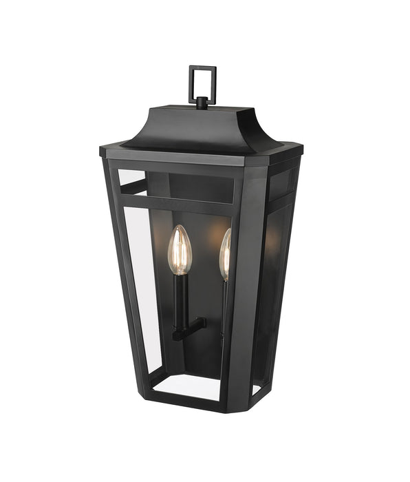 Millennium 193002-PBK Two Light Outdoor Wall Sconce, Powder Coated Black