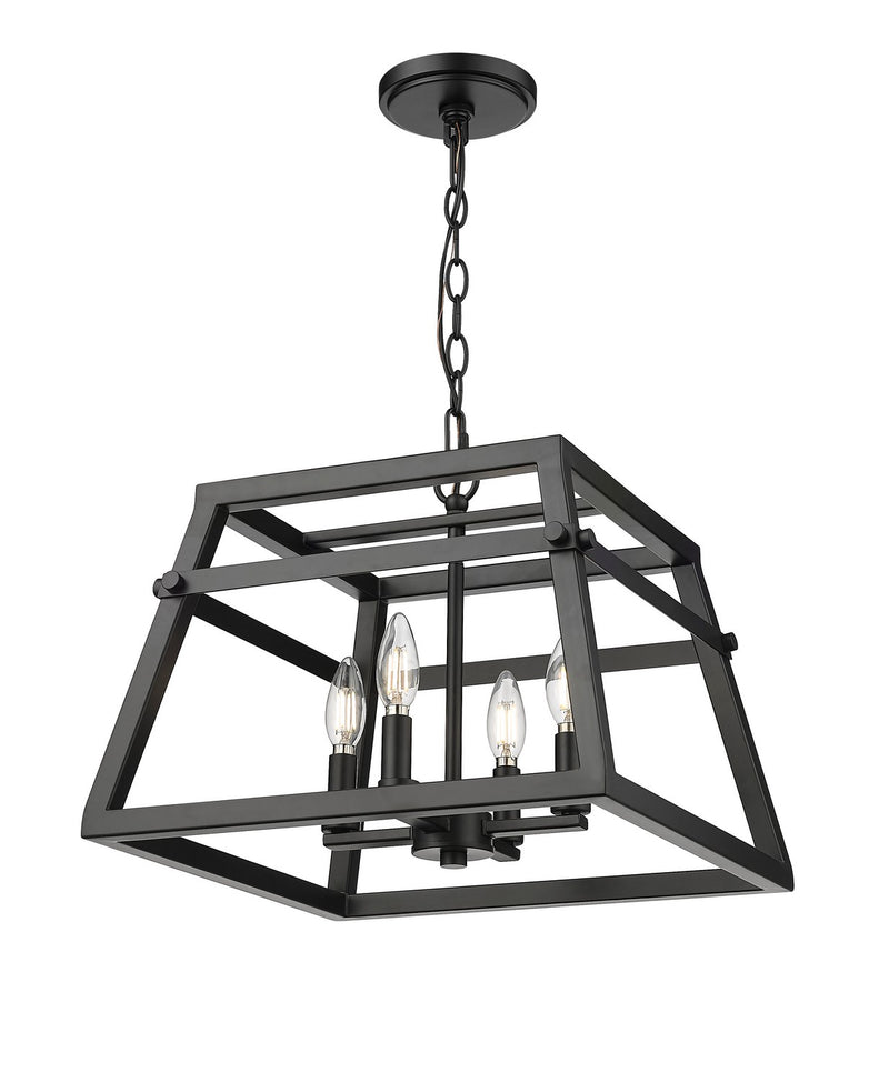 Millennium 19304-MB Four Light Pendant, Matte Black