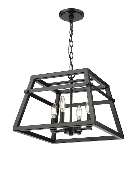 Millennium 19304-MB Four Light Pendant, Matte Black
