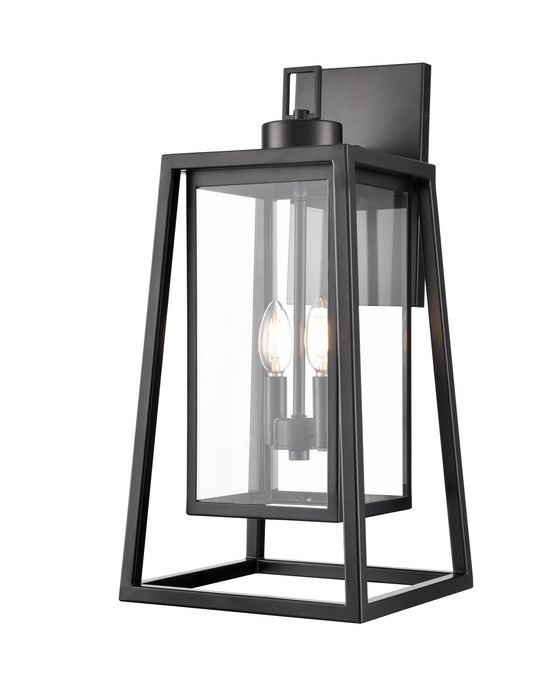 Millennium 198502-PBK Two Light Outdoor Wall Sconce, Powder Coated Black