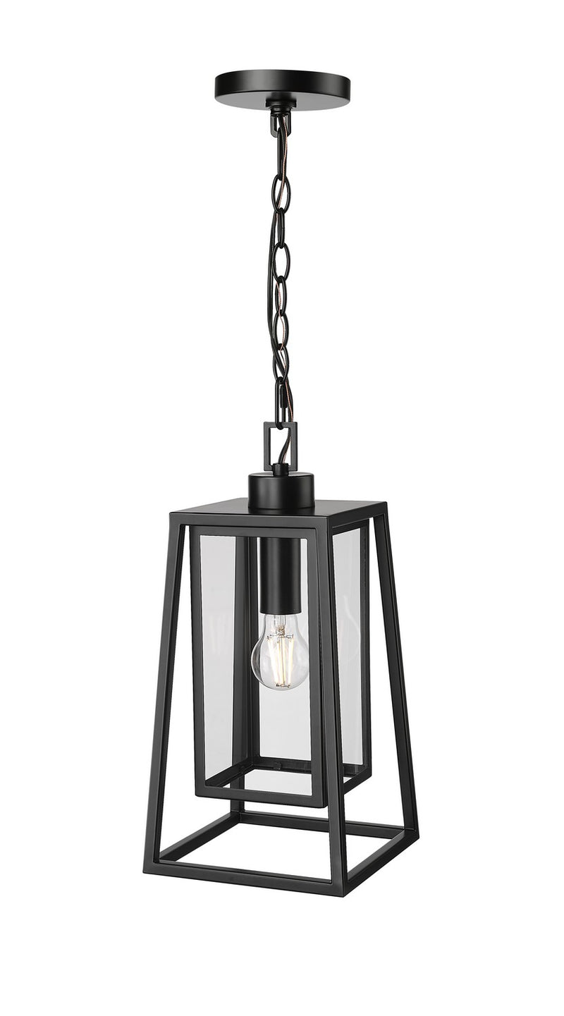 Millennium 198602-PBK One Light Outdoor Hanging Lantern, Powder Coated Black