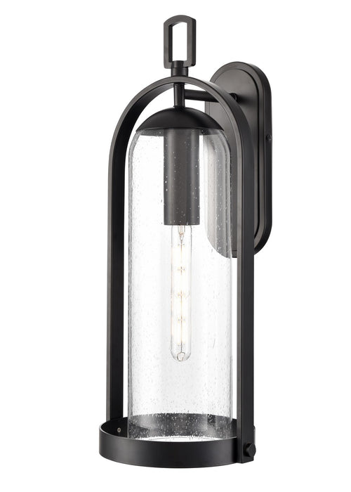 Millennium 199701-PBK One Light Outdoor Wall Sconce, Powder Coated Black
