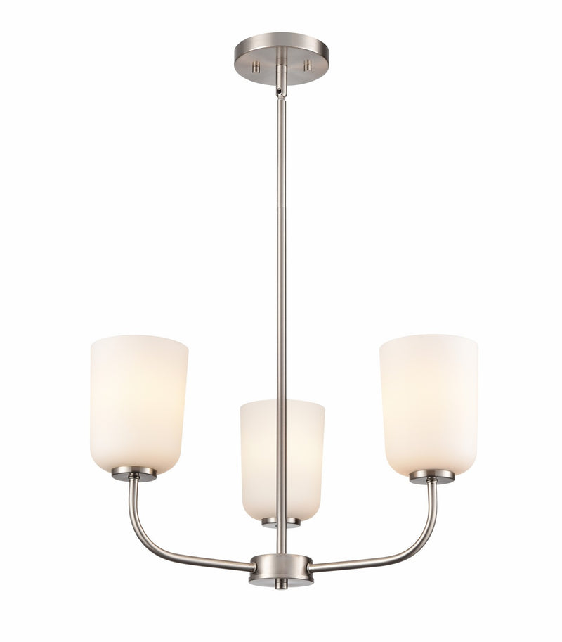 Millennium 214003-BN Three Light Chandelier, Brushed Nickel