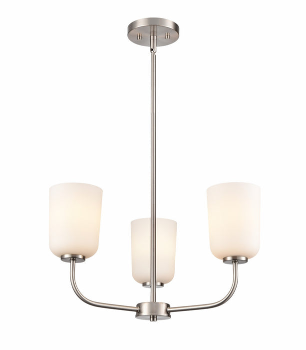 Millennium 214003-BN Three Light Chandelier, Brushed Nickel