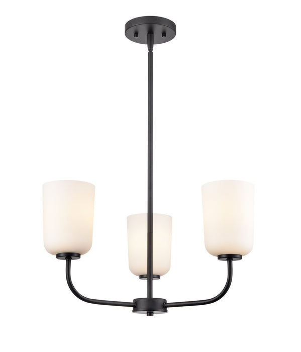 Millennium 214003-MB Three Light Chandelier, Matte Black