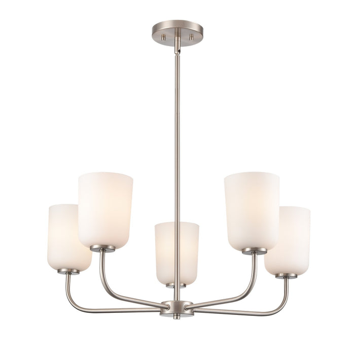 Millennium 214005-BN Five Light Chandelier, Brushed Nickel
