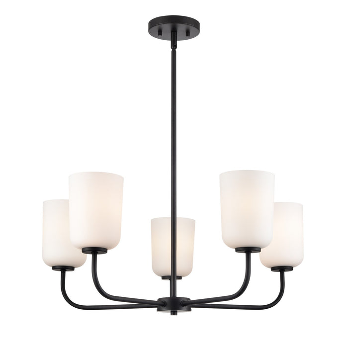 Millennium 214005-MB Five Light Chandelier, Matte Black