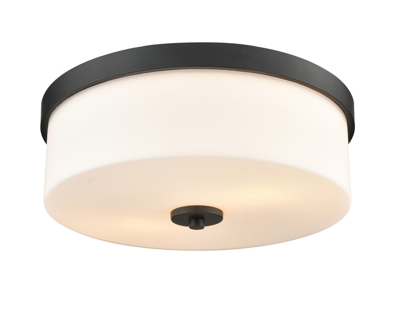 Millennium 214102-MB Two Light Flushmount, Matte Black